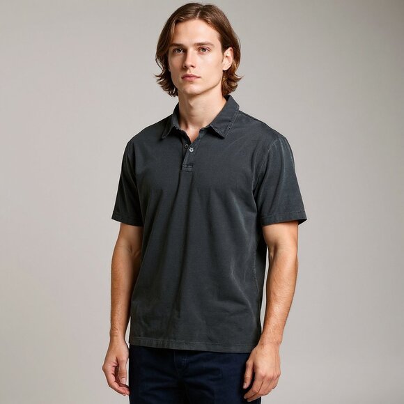 Carbon 2 Cobalt Gray Polo Mens 100% Cotton Size Large - Picture 1 of 11